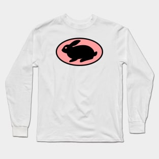 black print rabbit pink Long Sleeve T-Shirt